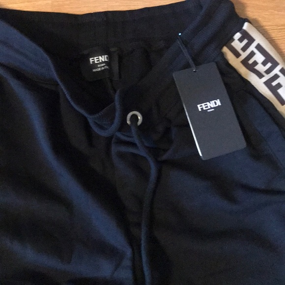 LAST1 FENDI logo striped men’s black jogger,XL!NWT - Picture 3 of 8